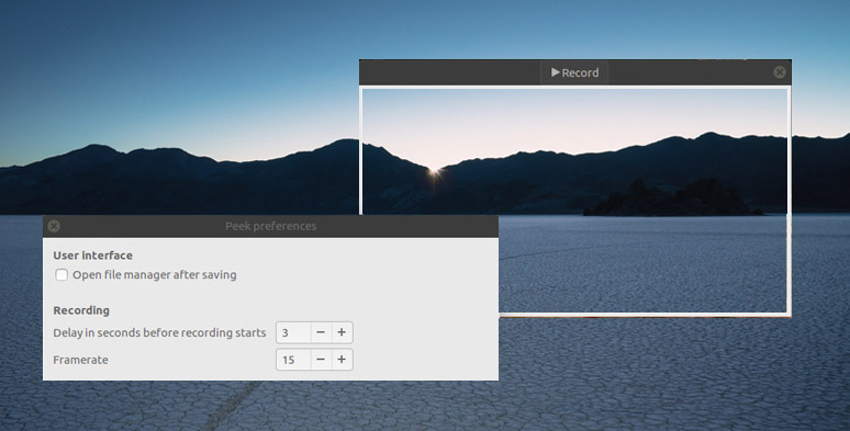 Use Peek Screencaster to record screen for GIFs 